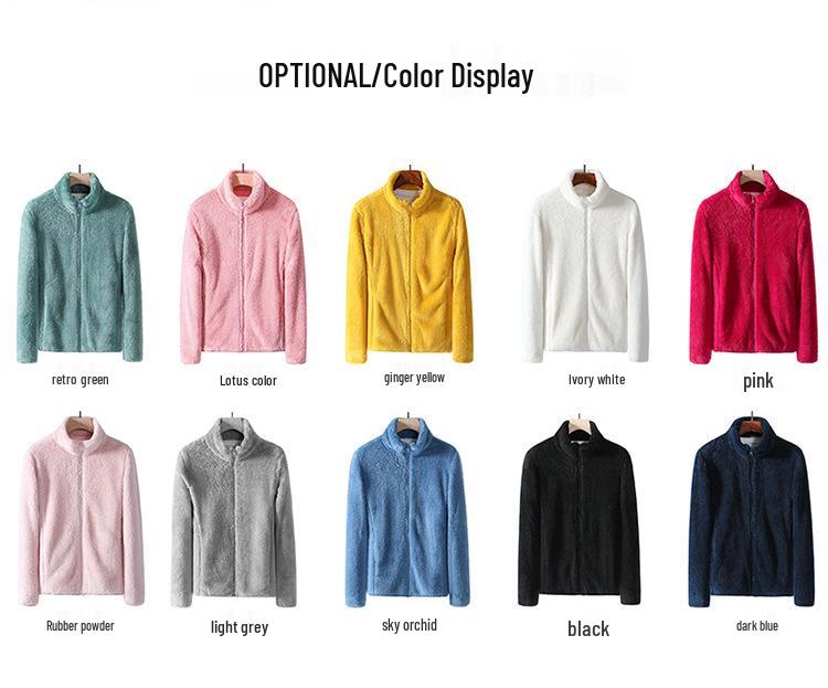 Unisex Lambswool Jaquette: Stand Collar Polar Fleece Coat for Autumn and Winter