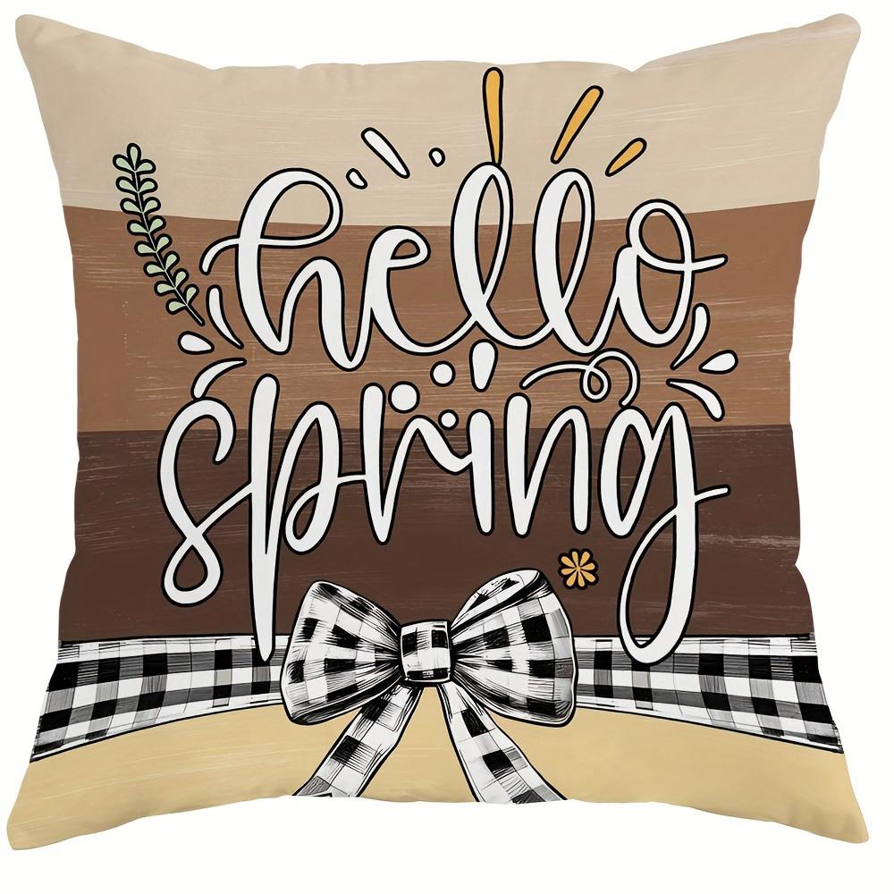 

Sunny Spring Pillow Cover: Cheerful Sunflowers, Vintage Truck and Spring Greetings, Sofa Cushion Cover, Bedroom Room Decor 16x16in 40x40cm