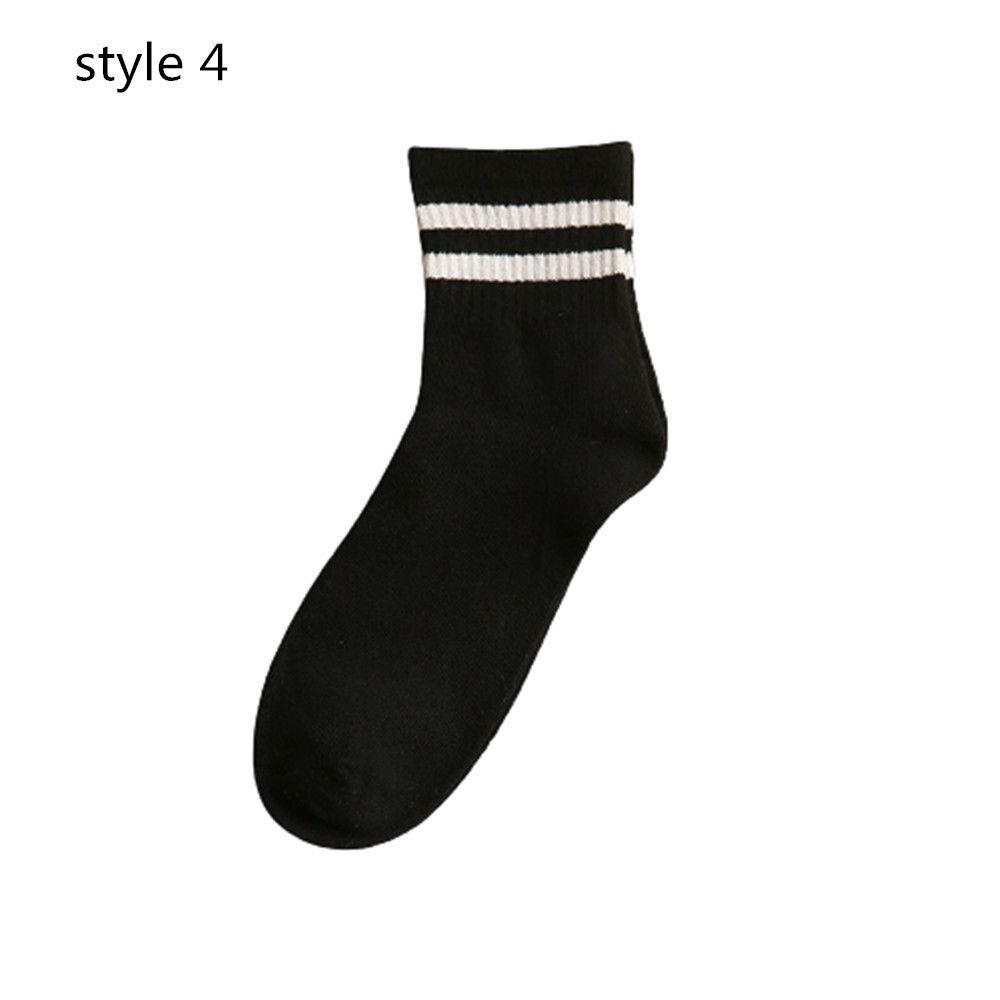 Fashion Fresh Women Men Striped Sport Socks Medium Tube Socks Two Bars Socks Korean