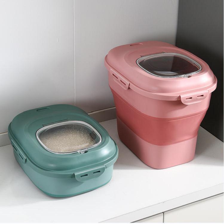Foldable Rice & Grain Storage Box - Moisture & Insect Proof, Pet Friendly, Large Capacity Container