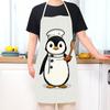 Cartoon Penguin Chef Character Apron Linen Kids Children Kitchen Baking Cooking Apron Cute Animal Design Birthday Gift Idea