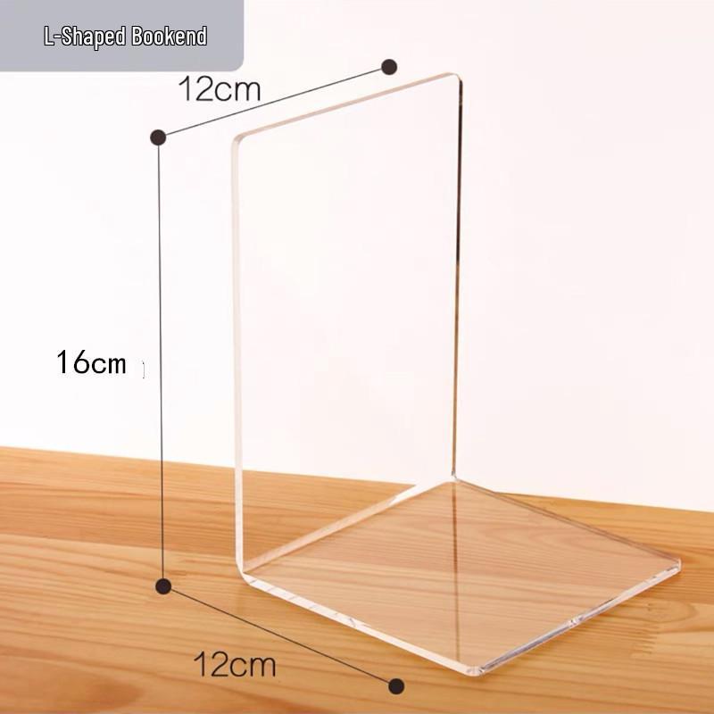 Acrylic Transparent Bookends & Display Rack for Books and Keyboard Storage.