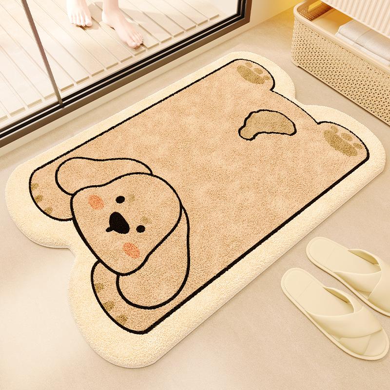 Cartoon Bathroom Floor Mat Absorbent Quick Drying Foot Mat Wear-resistant Toilet Anti Slip Mat
