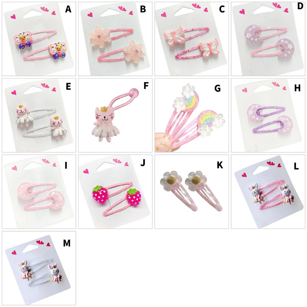 1pair Glitter Hair Clips Cartoon Pattern Hair Barrettes Children Hairpin Hair Accessories for Kids Birthday Party
