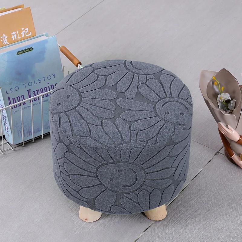 Washable Ottoman Cover Footrest Covers Elastic Seat Protective Case Chair Covers Footstool Protector Covers Without Stool