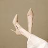 Single shoes nude high heels women's stiletto temperament Muse Fan autumn and winter new soft-soled single shoes high heels