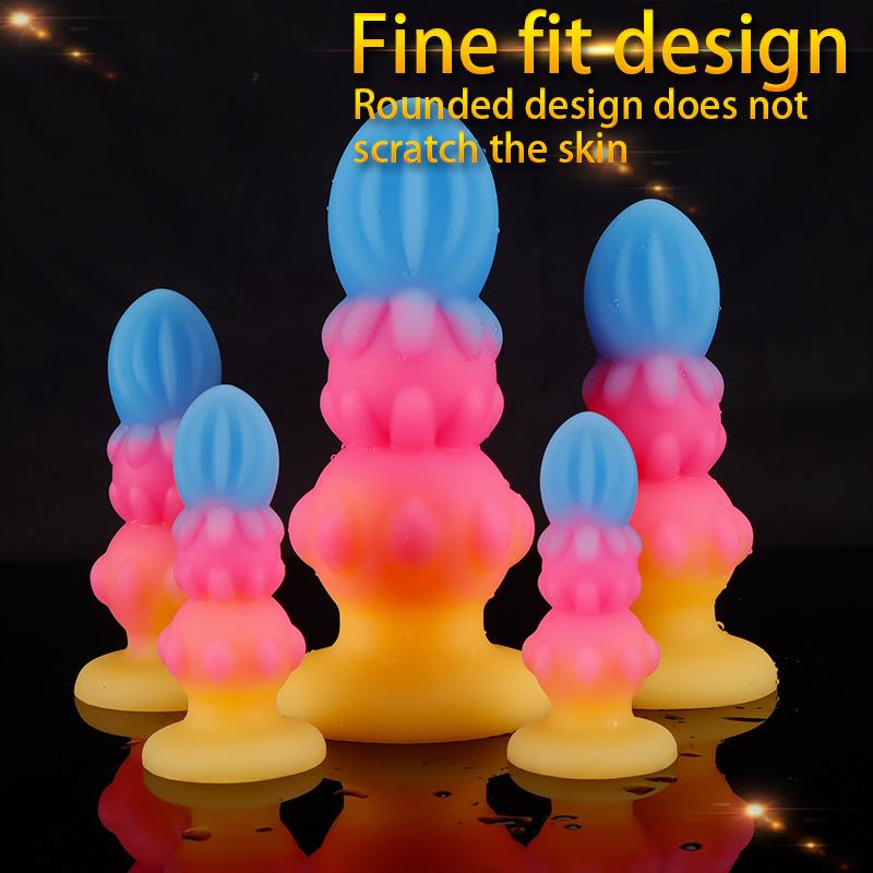 Colorful Luminous Anal Plug Soft And Irregular Shape Backyard Massage Masturbation Adult Sexual Products Sex Toys