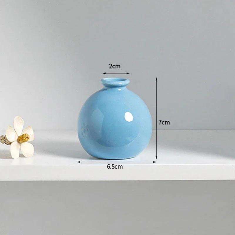 Colorful Ceramic Vase Flower Bottle Flower Vase Vases for Decoration Living Room Mini Solid Hydroponics Bottle Room Decor