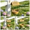 Wrought Iron Bird Feeder Rust Colored Hanging Feeder 1pc Wildlife Water and Food Supply Courtyard Home Ornament Outdoor Garden Decoration Excellent