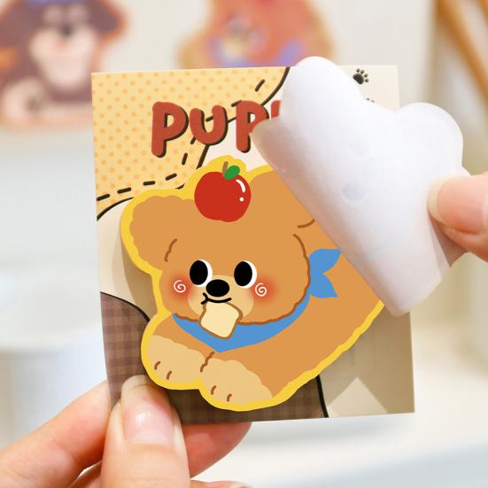2Pcs Dachshund Message Pad Set Cute Puppy Shaped Self-Adhesive Memo Pads for Students Office No Residue Animal Memo Pads