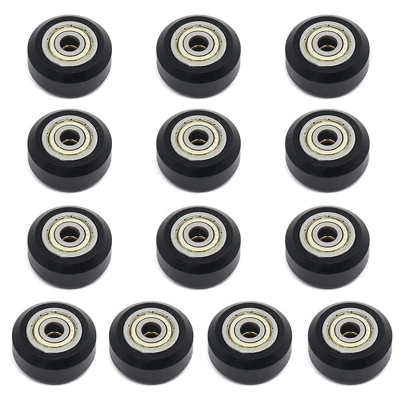 

10PCS POM Small Pulley V-Shape Wheel 5mm Bore with Double Bearing for 3D Printers and CNC Machines Big Wheel