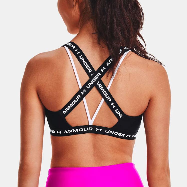 Under Armour Crossback Low-Intensity Schnelltrocknend Bedrucktes Sporttop Damen Tops Schwarz 1361033-001