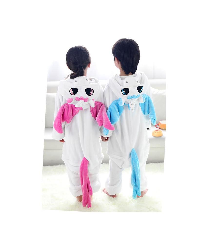 Monster Kigurumi Costume for Kids, Cosplay Costume, Loungewear, Unisex (130cm, Pink)