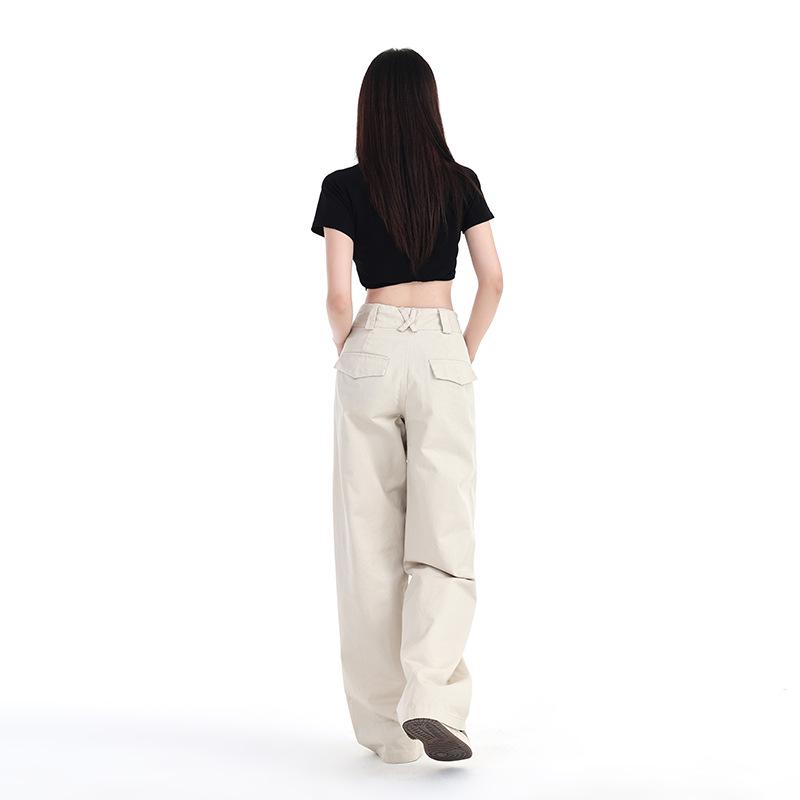 Autumn 2024 Korean High-Waist Wide-Leg Casual Pants for Women