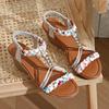 Fashion Women Sandals Summer New Fashion Comfortable Weave Slippers Beach Bohemian Slides Ladies Flats Sandals Rome Shoes Plus Size 43