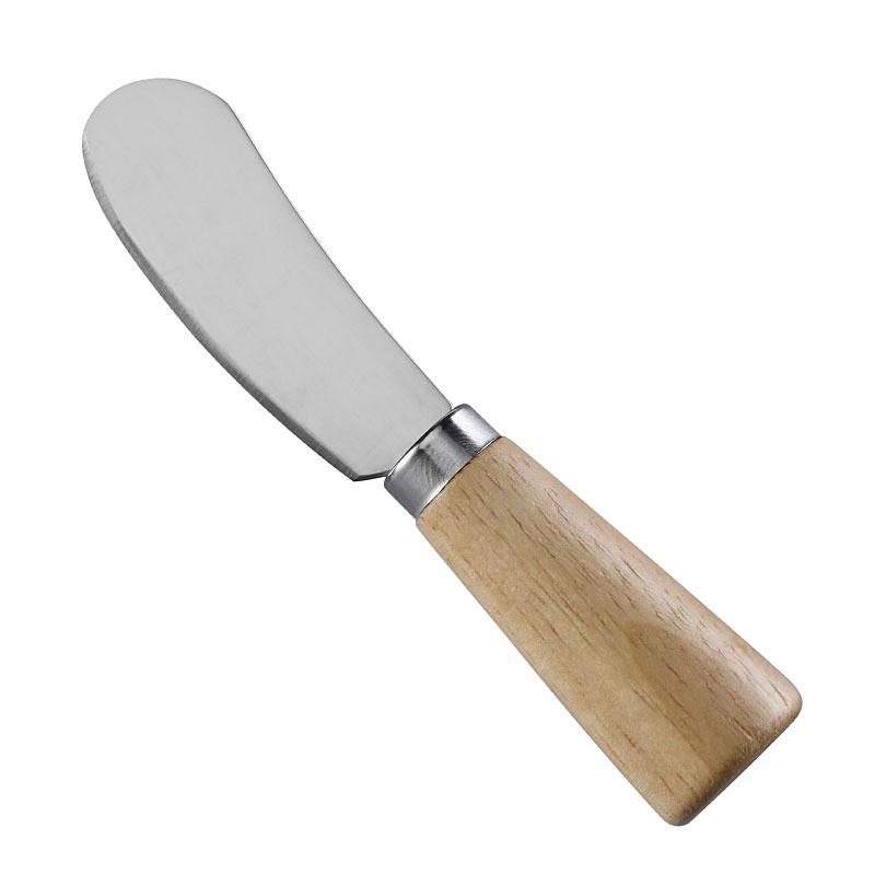 Auf Lager Gummiholzgriff Standfestes Edelstahl Käse- und Buttermesser-Set