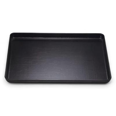 45cm Black Lacquerware Tray with Rough Carving and Wide Made In Japan J-kitchens Depths,