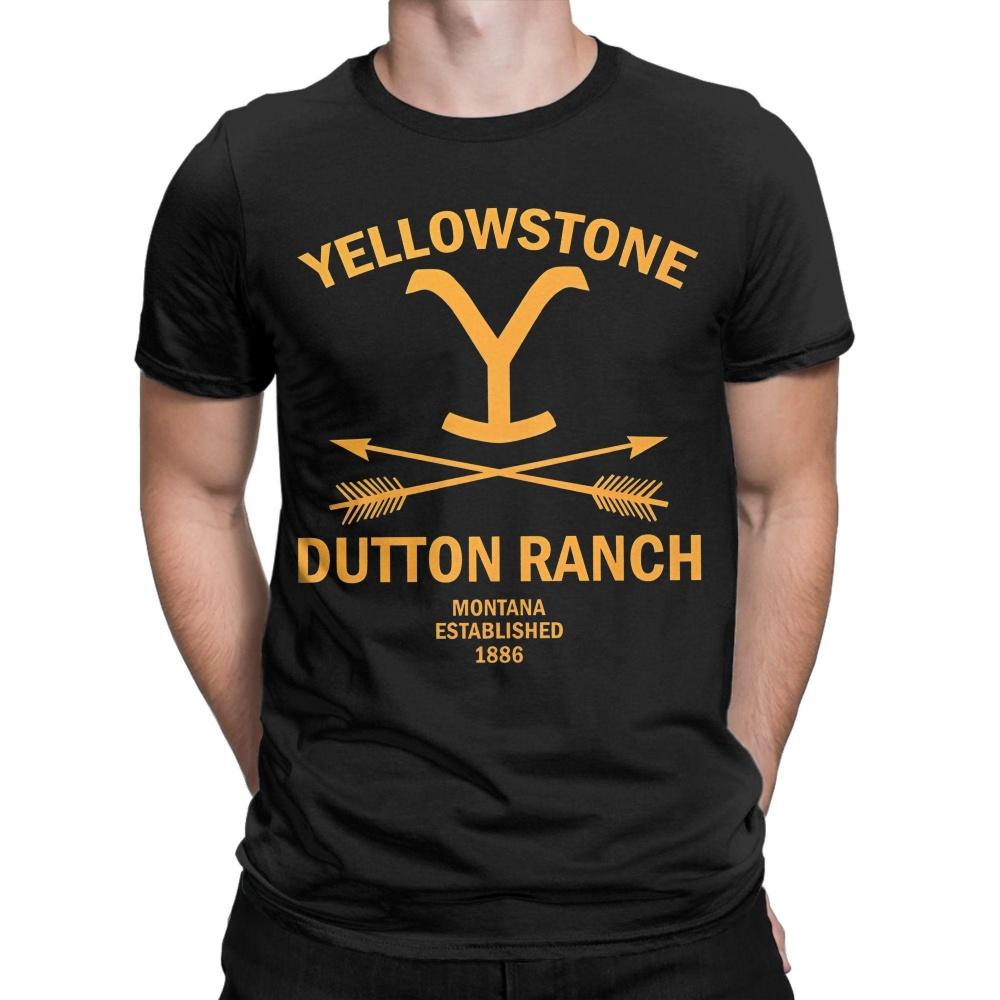 

Футболки Yellowstone Dutton Ranch Мужские Винтажные Хлопковые Футболки С Круглым Вырезом и Коротким Рукавом Идея для Подарка Топы S чёрный