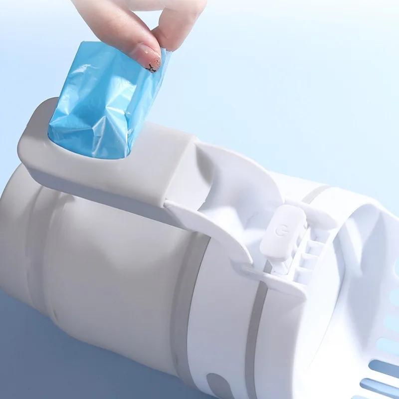 Upgrade Widen Cat Litter Shovel Scoop with Refill Bags Large Cat Litter Box Self Cleaning Cat Waste Bin System Pet Supplies