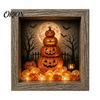 Festive Party Supplies Halloween Lighted Frame Ornaments, Light Up Shadow Box, Warm Cute Decor Atmosphere LED Lights for Home Living Room Bedroom