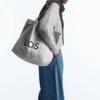 New COS Cotton Tote Bag, Shopping Bag, Canvas Bag, Shoulder Bag Regular Unisex Gray 1214024002