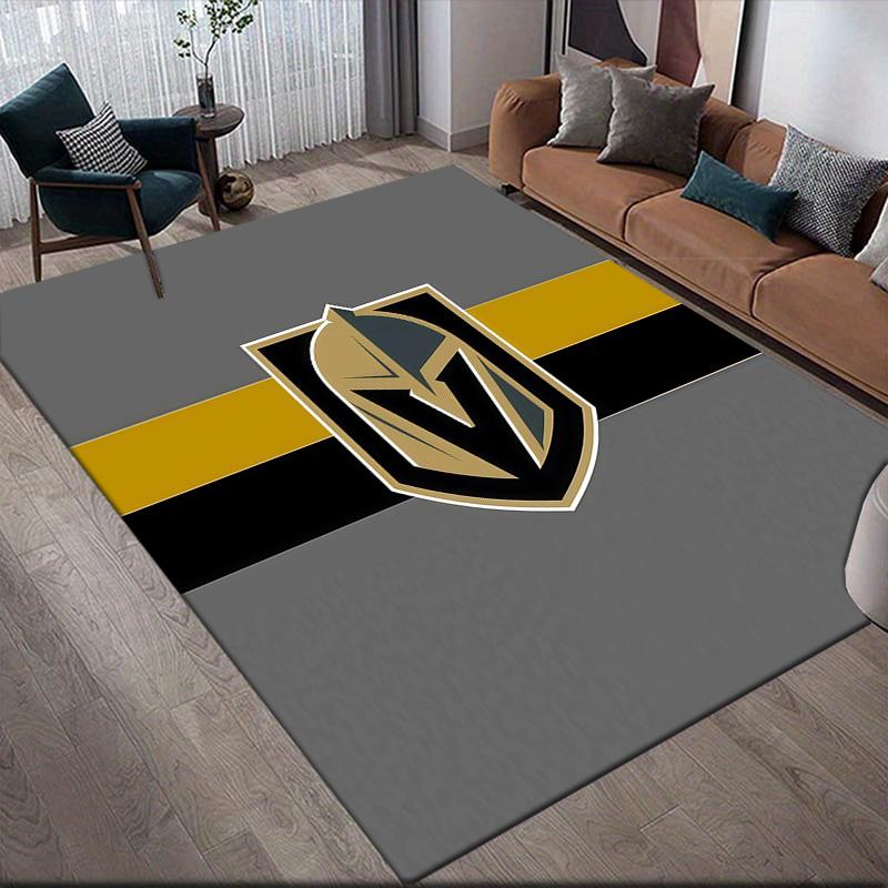 Vegas Golden Knights2 Flannel Pattern Square Carpet,Area Rug,Carpet Rug for Living Room Bedroom Sofa Playroom Decor,Non-slip Floor Mat