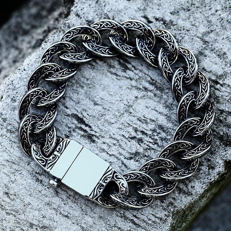 

Beier 2023 New Design 316L Stainless Steel Viking Knot Celtic Knot Bracelet Link Chain Bracelet For Men High Quality Jewelry 18.3cm