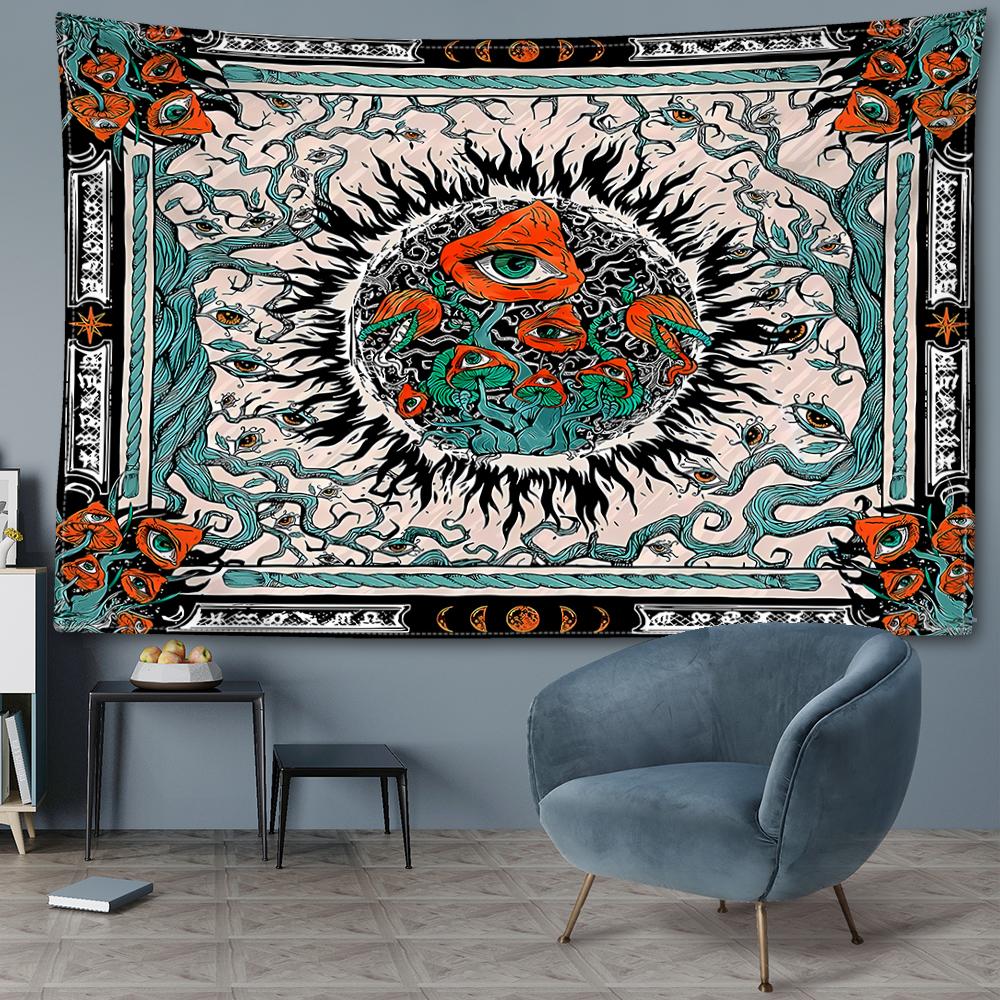 Фэнтези Мандала Гобелен Настенные Цветы и Растения Таинственные Глаза Богемное Колдовство — фото 3