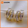 Huitan Women Stud Earring Inlaid Sparkling Cubic Zirconia Luxury Accessories for Wedding Party Versatile Charming Lady Jewelry