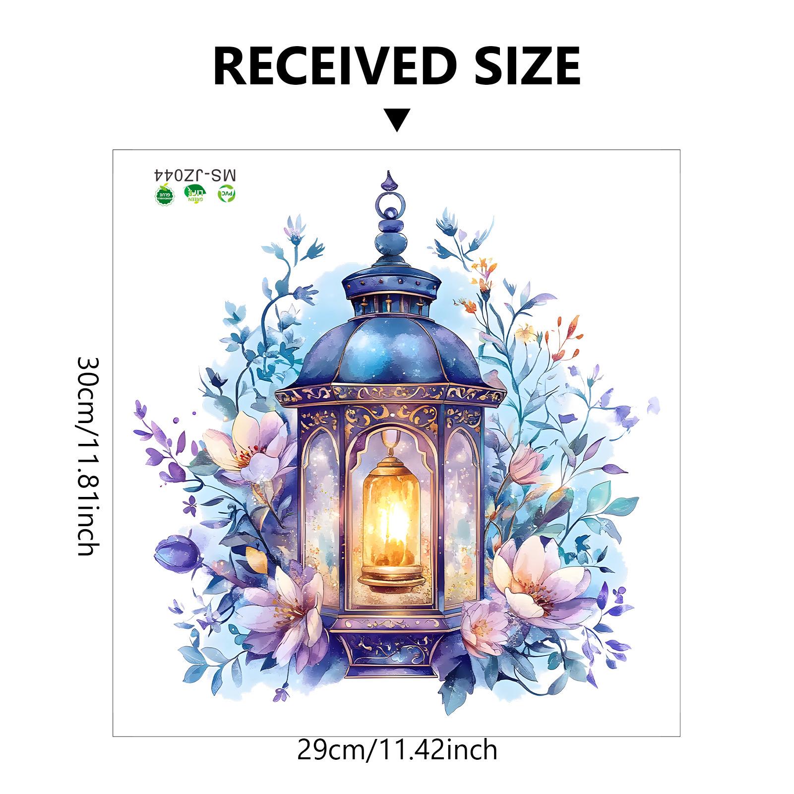 

Middle Eastern Festival Floral Candle Chandelier Wall Sticker for Living Room