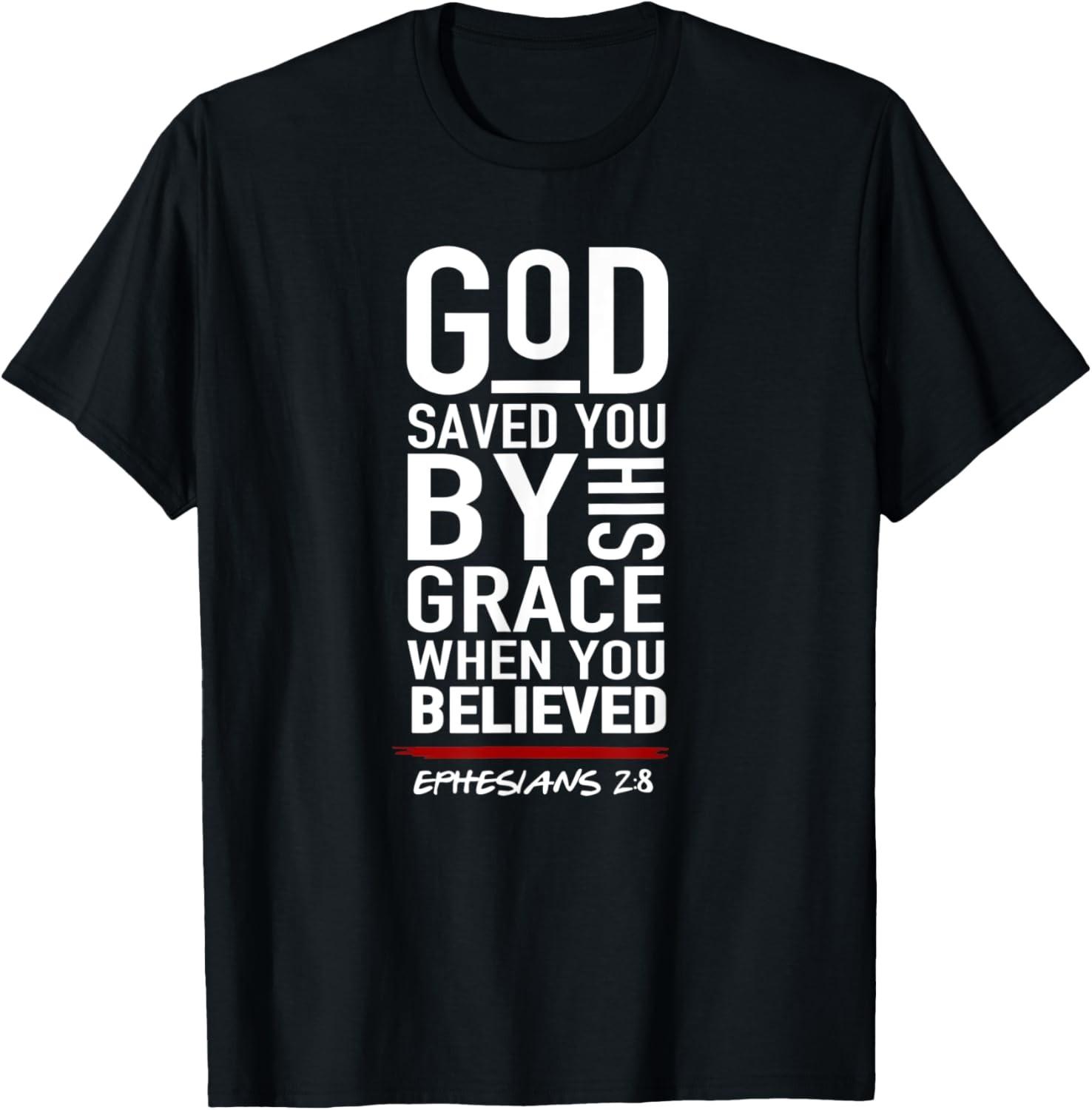 Ephesians 2:8 - Christian T-Shirt for Women and Men S разноцветный