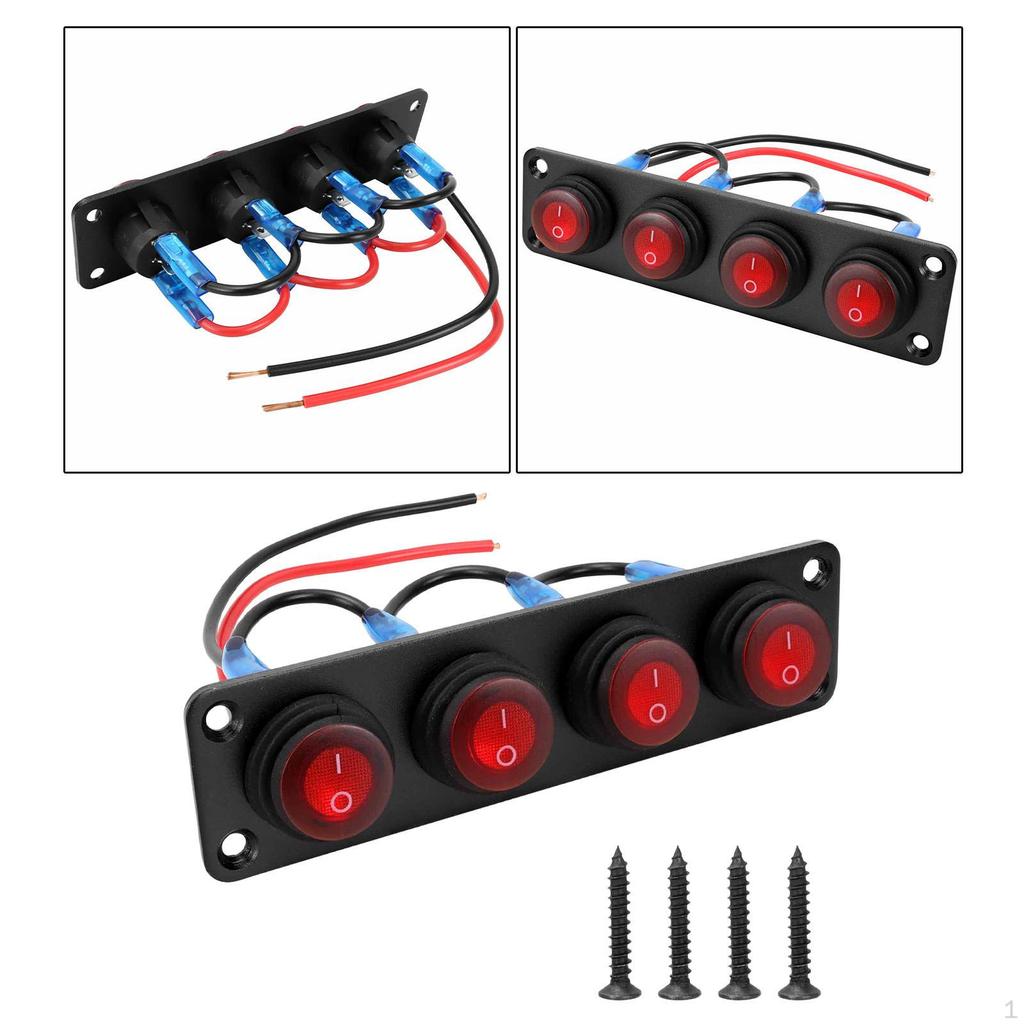 Rocker Switch Panel Mount Pre Wired on Off Toggle Screw Mounting Waterproof for RV Truck