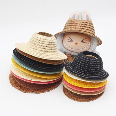 Only Hat Labubu Empty Straw Hat Pastoral Style Doll Accessories Hat Spring Summer Outing