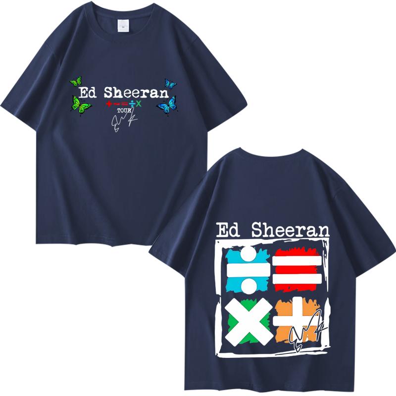 Ed Sheeran Mathematics Tour T-Shirt neu Herren Damen lustig Oversize 100% Baumwolle Mode Kurzarm Sommer Druck Unisex Tops