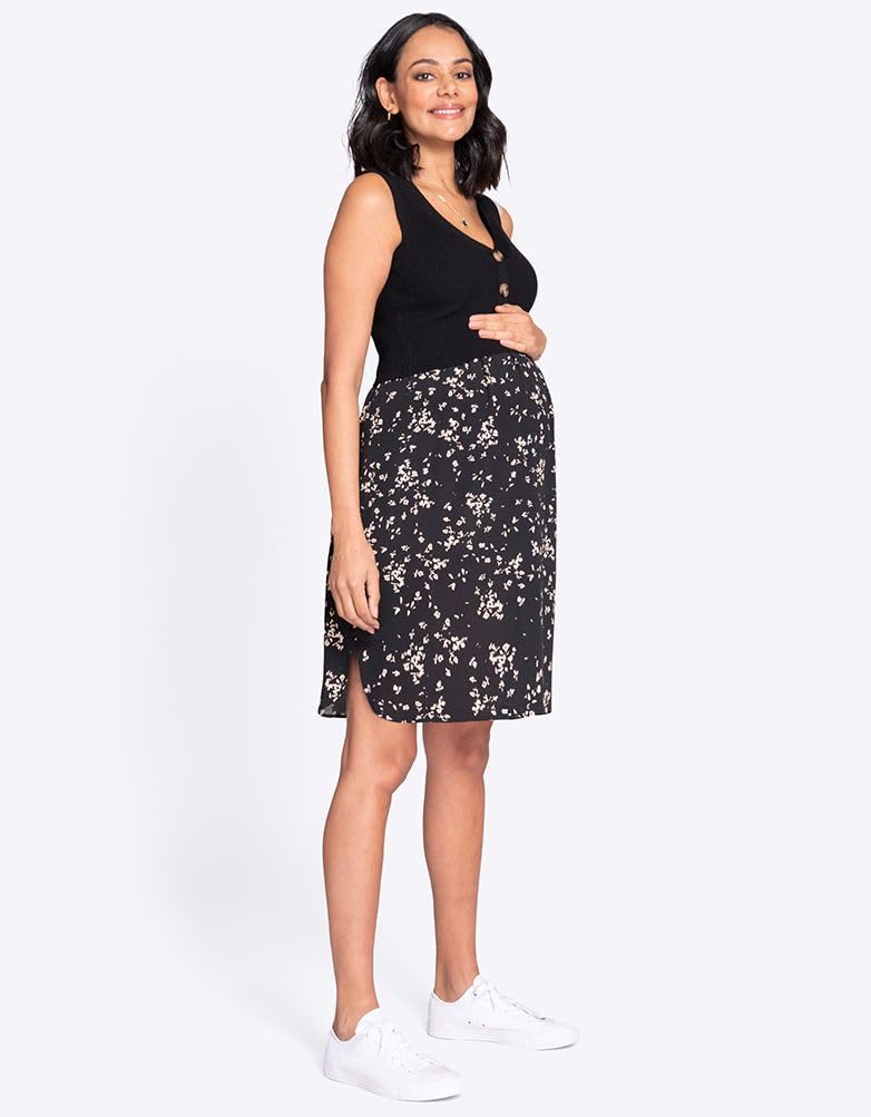 Seraphine TYLA Casual Maternity Black with Sand Print Women's Dress, Nursing-Friendly,
