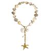 Shell Starfish Necklace Statement Necklace Starfish Pendant Necklace Exaggerated Neck Jewelry for Summer Beach Wear