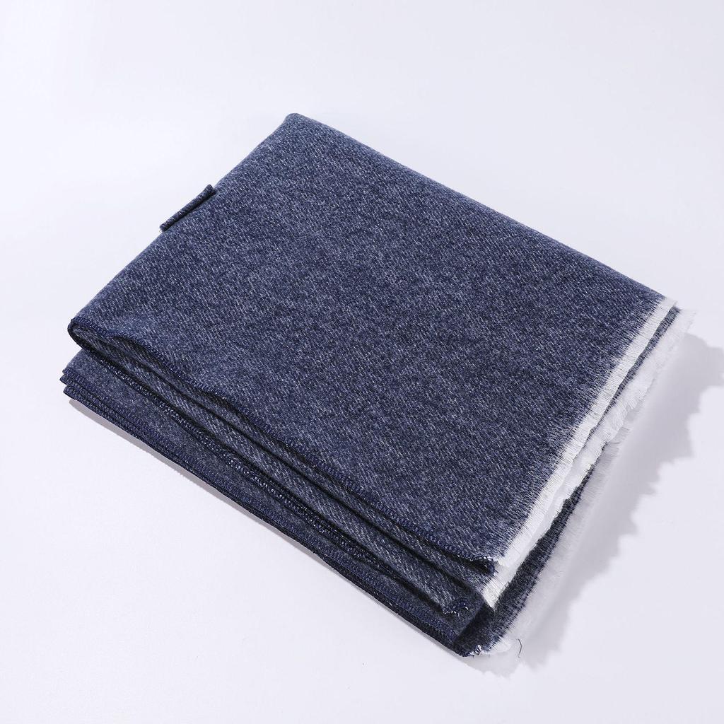 European & American Solid Color Imitation Cashmere Shawl Cape - Women's Autumn/Winter Warm Outerwear Scarf