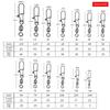 MEREDITH 50PCS Pike Fishing Accessories Connector Pin Bearing Rolling Swivel Stainless Steel Snap Fishhook Lure Swivels Tackle