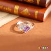 S925 Sterling Silver Natural Stone Ring Women's Fashion Niche Design Sense Rectangular Stone Position 4 * 6mm Fashion Retro Jewelry Gift