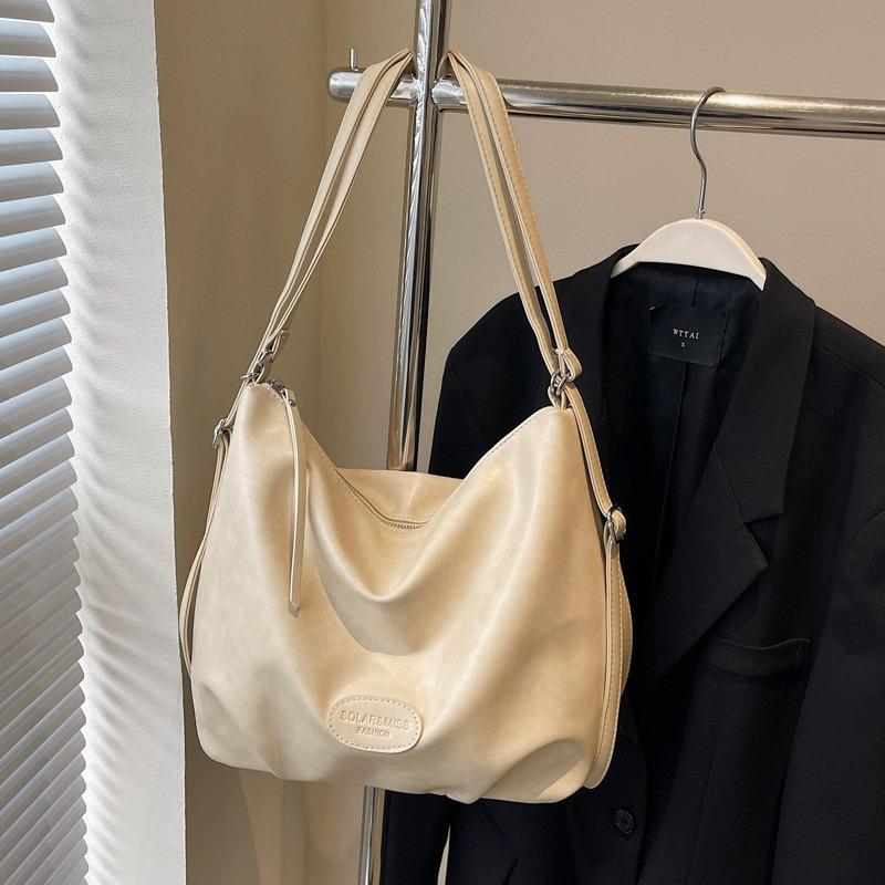 New Maillard Retro Soft Leather Tote Bag Trendy Casual Student Class Commute Large Capacity Backpack