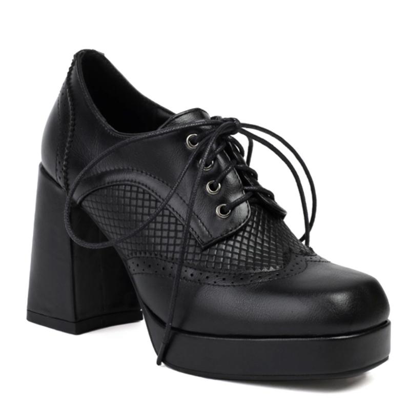Sexy Women's Pumps Loafers Shoes Platform Fashion Lace-up Black Red High Heels Classic Western Party Office Shoes Woman Comfort
