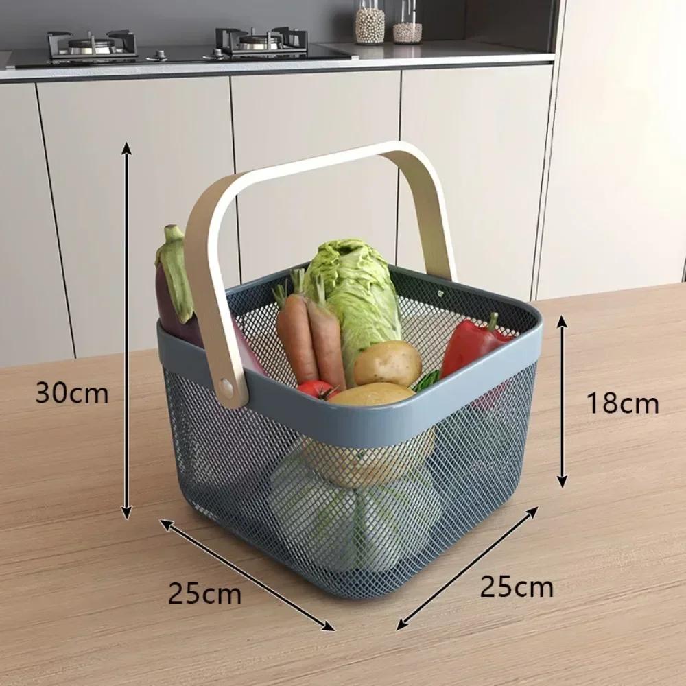 Metal Mesh Basket Multi-functional Hanging Durable Anti Corrosion Bread Fruit Food Organizer Bathroom Organizer Kitchen Baskets