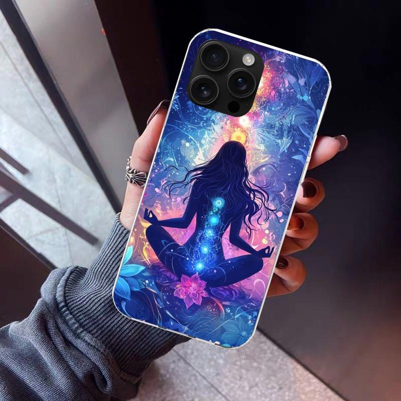 Yoga Chakra Spiritual Energy Universe Phone Case For iPhone 17 Air 16 15 Pro Max 14 Plus 13 Mini 12 11 Cover 7 8 SE Silicone She