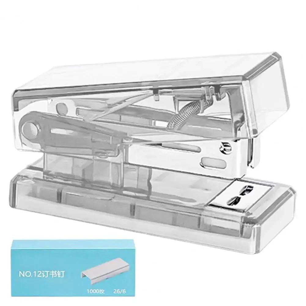 Transparent Labor-saving Flexible Book Order Household Mini Small Stapler Creative Student Desktop Stapler School Supplies New