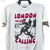 Вінтажна футболка The Clash London Calling Панк-рок 90-х Тур Концерт Вінтажна М'яка Унісекс Зручна Чоловіча Розтяжна