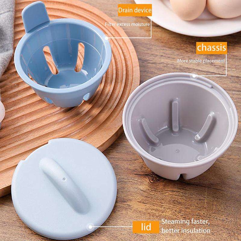 1 st Silikonäggkokare 1/2 Fack Mikrovågsäggpåskål Kokta & Pocherade Ägg Köksredskap Pocherade Äggkoppar