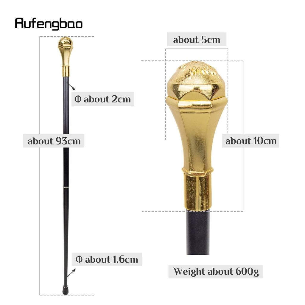 Golden Eagle Luxus-Gehstock mit rundem Griff, modischer Gehstock für Party, dekorativer Gehstock, eleganter Spazierstock mit Crosier-Knopf, 93 cm