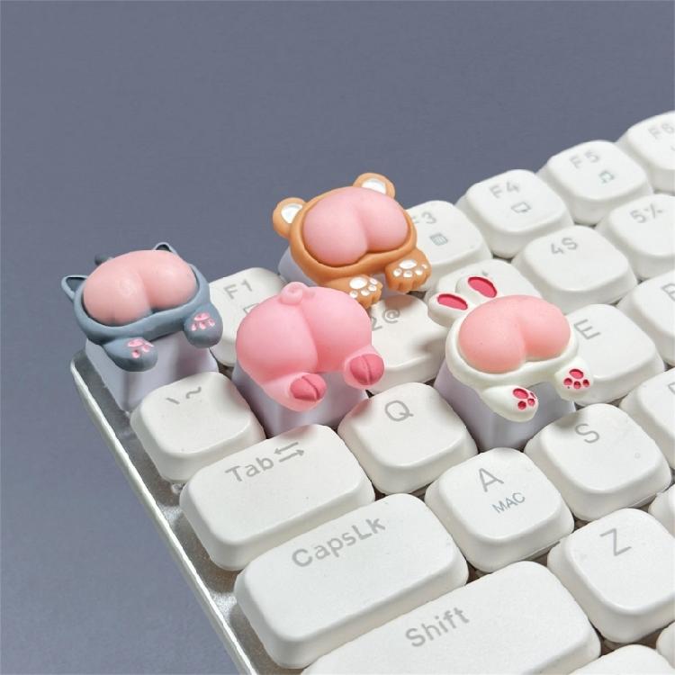 ESC ABS Keycaps Rose Cochon Lapin Chats Ours Fesses Clés d'Animaux 3D pour Passionnés de Claviers Mécaniques