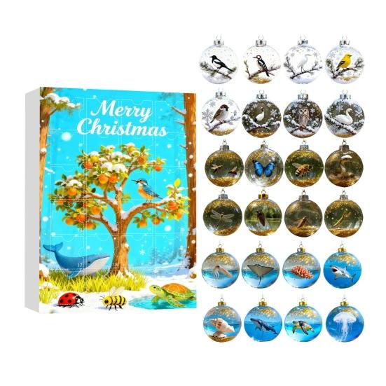 Адвент-календарь 2025, 24-дневный рождественский календарь обратного отсчета с 24 фигурками животных, деревенский F