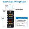 6-Way Car Fuse Holder With Negative Busbar 12V Blade Type Fuse Holder Atc/Ato Standard Fuse Box Label Sticker Waterproof Cover